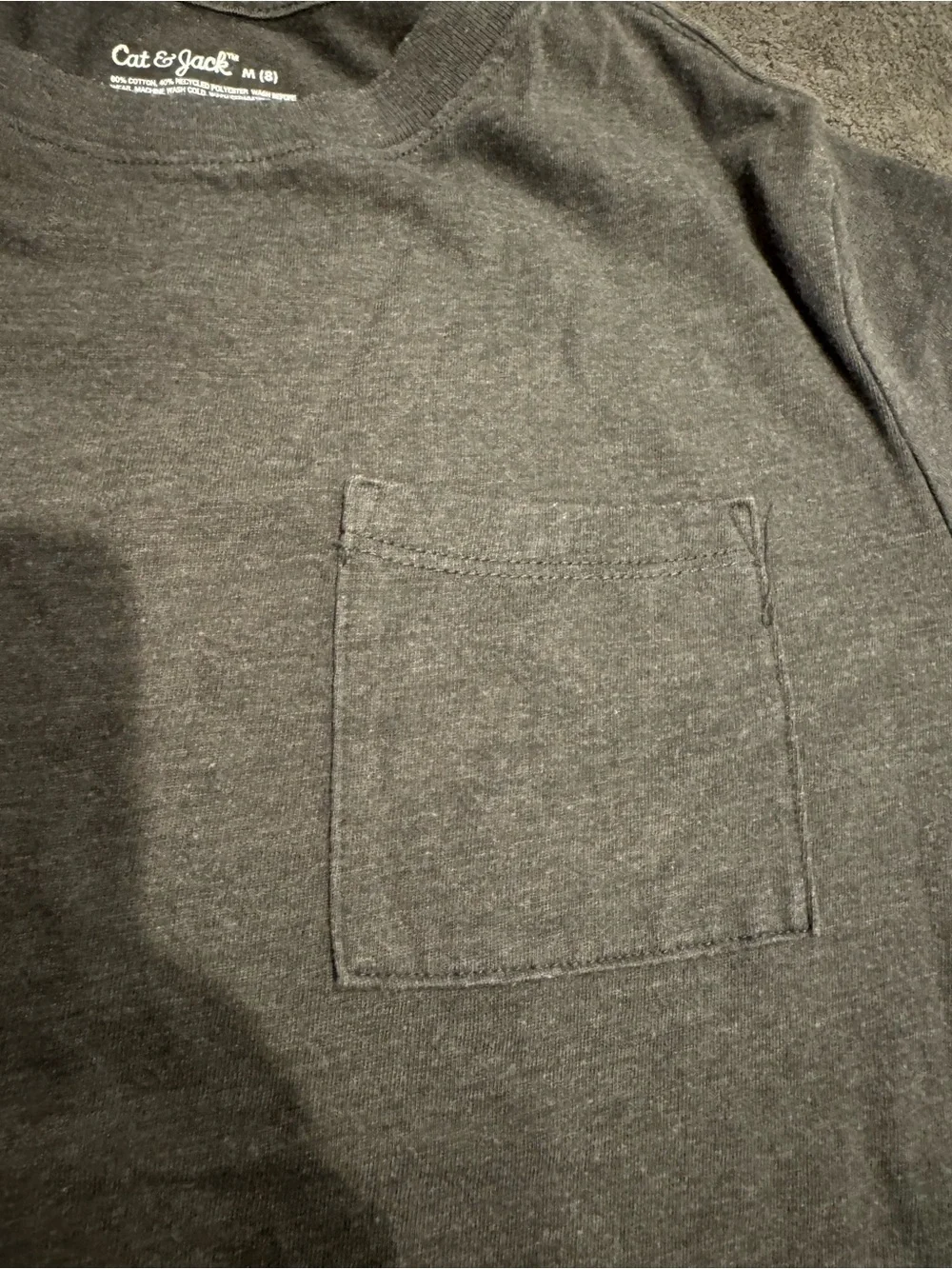 Cat & Jack Gray Short Sleeve Pocket Tee